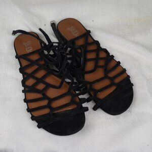 BRASH SANDALS WOMENS 9.5 BLACK BROWN SHOES SLIPPERS